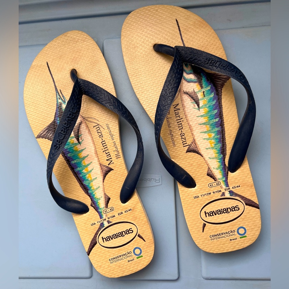 Havianas Marlin Fish Flip Flops Brasil Women Size 11/12